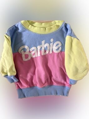 Barbie Light Blue Sweatshirt with Neon Yellow Trim